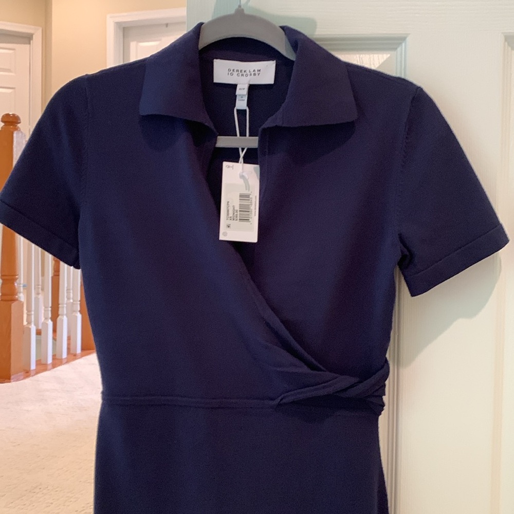 NWT Derek Lam 10 Crosby Navy Dress. Size XS.